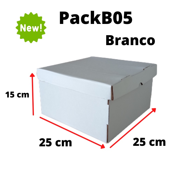 Caixa para Bolo Branco - 25 x 25 x 15 cm Direto de Fábrica na Bahia -05 caixas em Oferta na Shopee