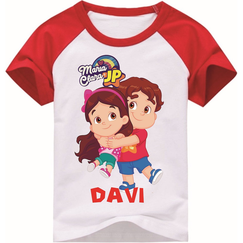 Camiseta Maria Clara e JP Festa Personalizada com Nome Infantil e ...