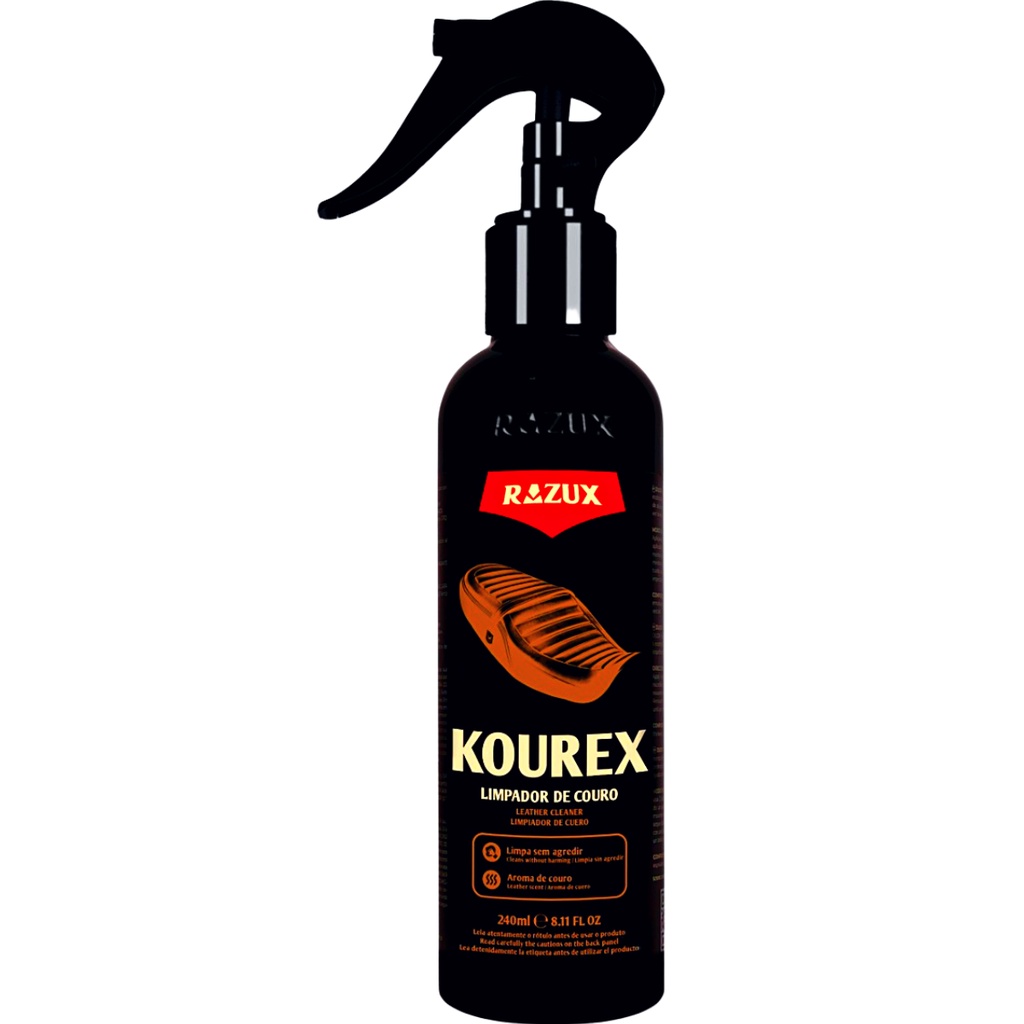 Kourex Limpador De Couro Spray Para Banco De Moto Razux 240ml em Oferta na Shopee