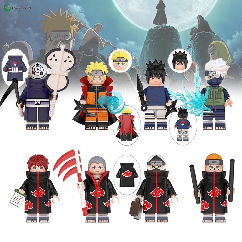 Minifigures Naruto Uzumaki Uchiha Itachi Sasuke Tokashi Kakashi Madara  Building Blocks Brinquedos Para Crianças - Escorrega o Preço