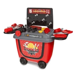 Kit de Ferramentas Faz de Conta Brinquedo Infantil Interativo Bancada Carrinho 2 em 1 Maleta Menino