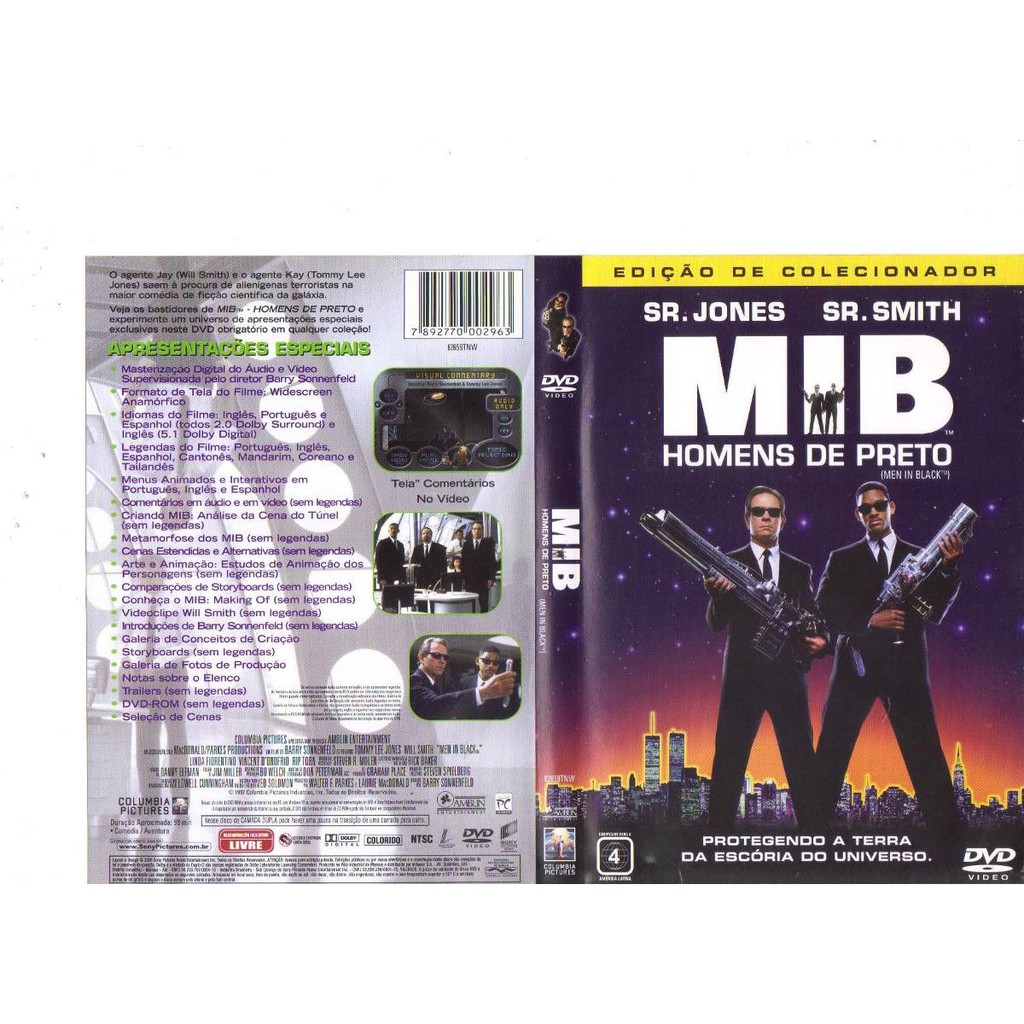 Dvd Mib Homens De Preto - Will Smith - Comédia - Original