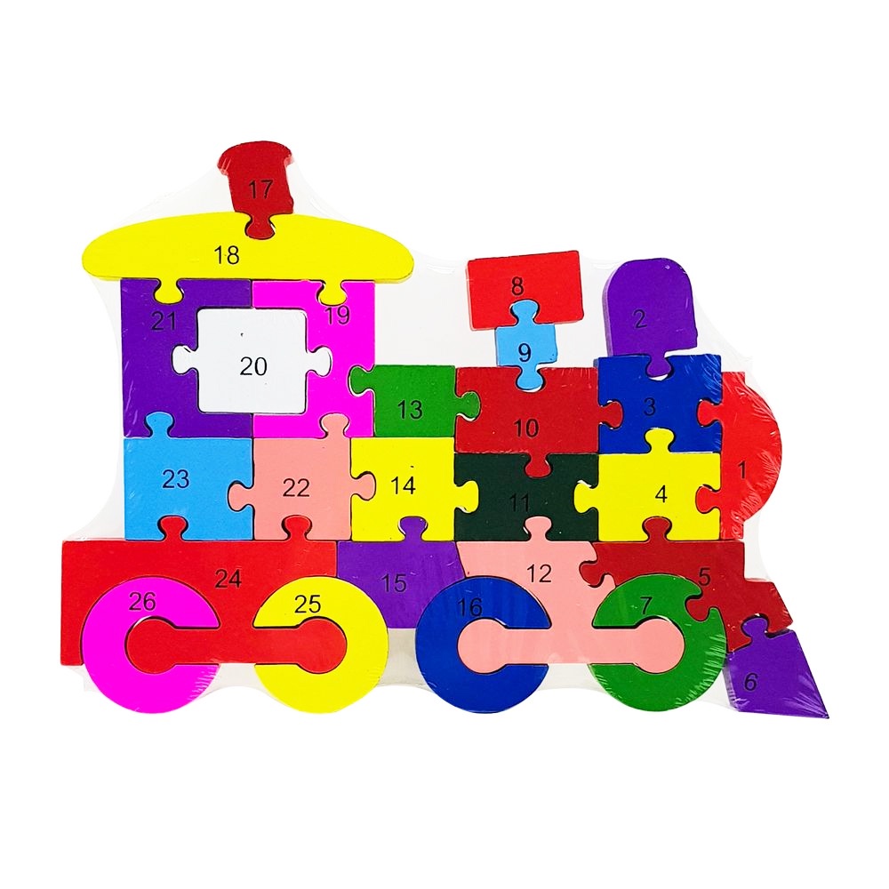 Quebra-cabeça Madeira Infantil Educativo Montessori Trenzinho Com 26 Peças Numeradas em Oferta na Shopee