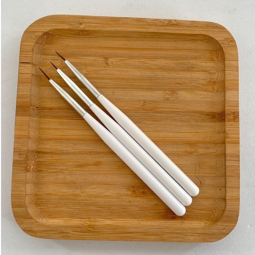 Kit 3 Pinceis Fino Branco Para Decoração de Unhas Nais Art em Oferta na Shopee