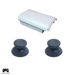 Kit 2 Botões analógicos e 1 Tampa suporte das pilhas para controles do Xbox 360 Branco
