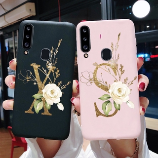 Capa Flexível Preta Fosca Estampa De Flores Anti-Impacto Para Samsung Galaxy A20S / A20S / Sm-A207F / A20S