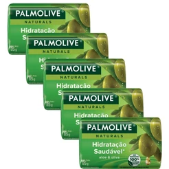 Kit 5 Sabonetes em Barra Palmolive Naturals Hidratação Saudável 85g