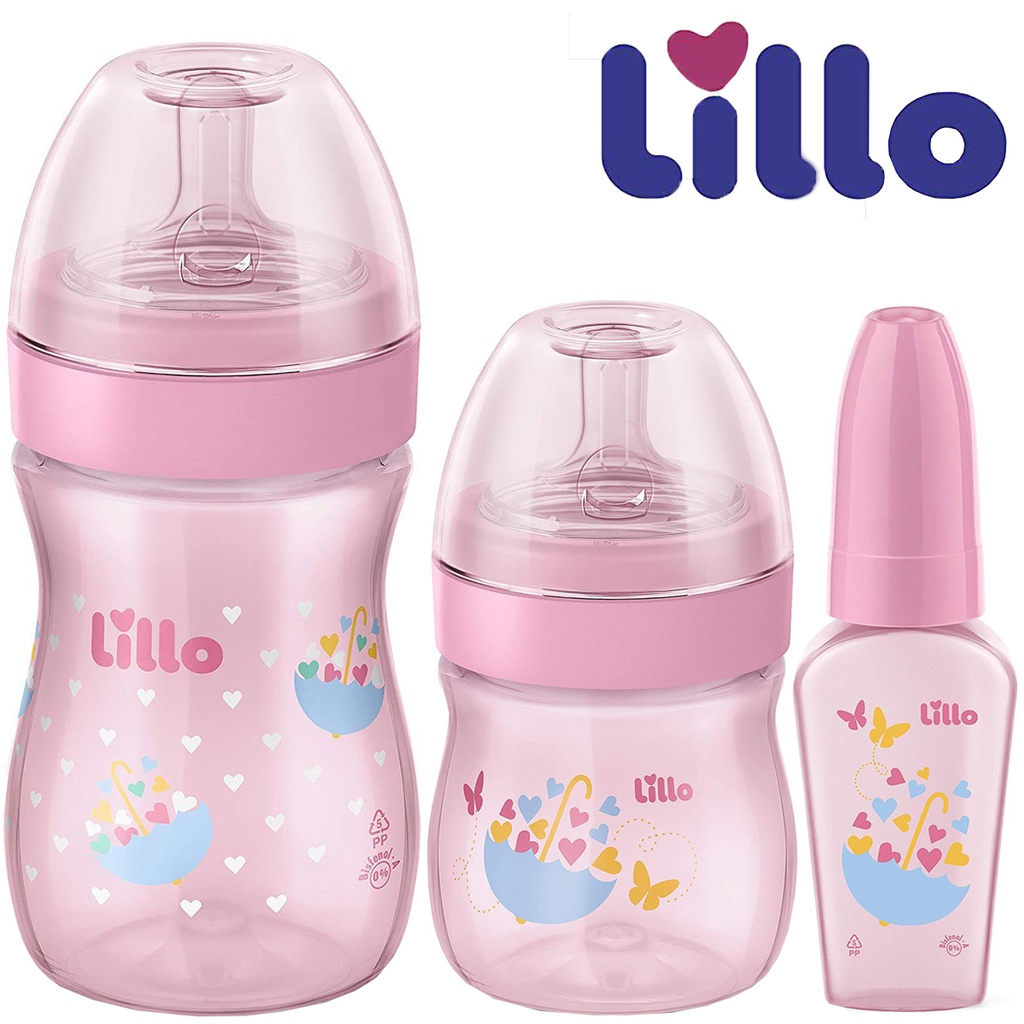 Kit de mamadeira evolution primeiros passos rosa e azul bico de silicone