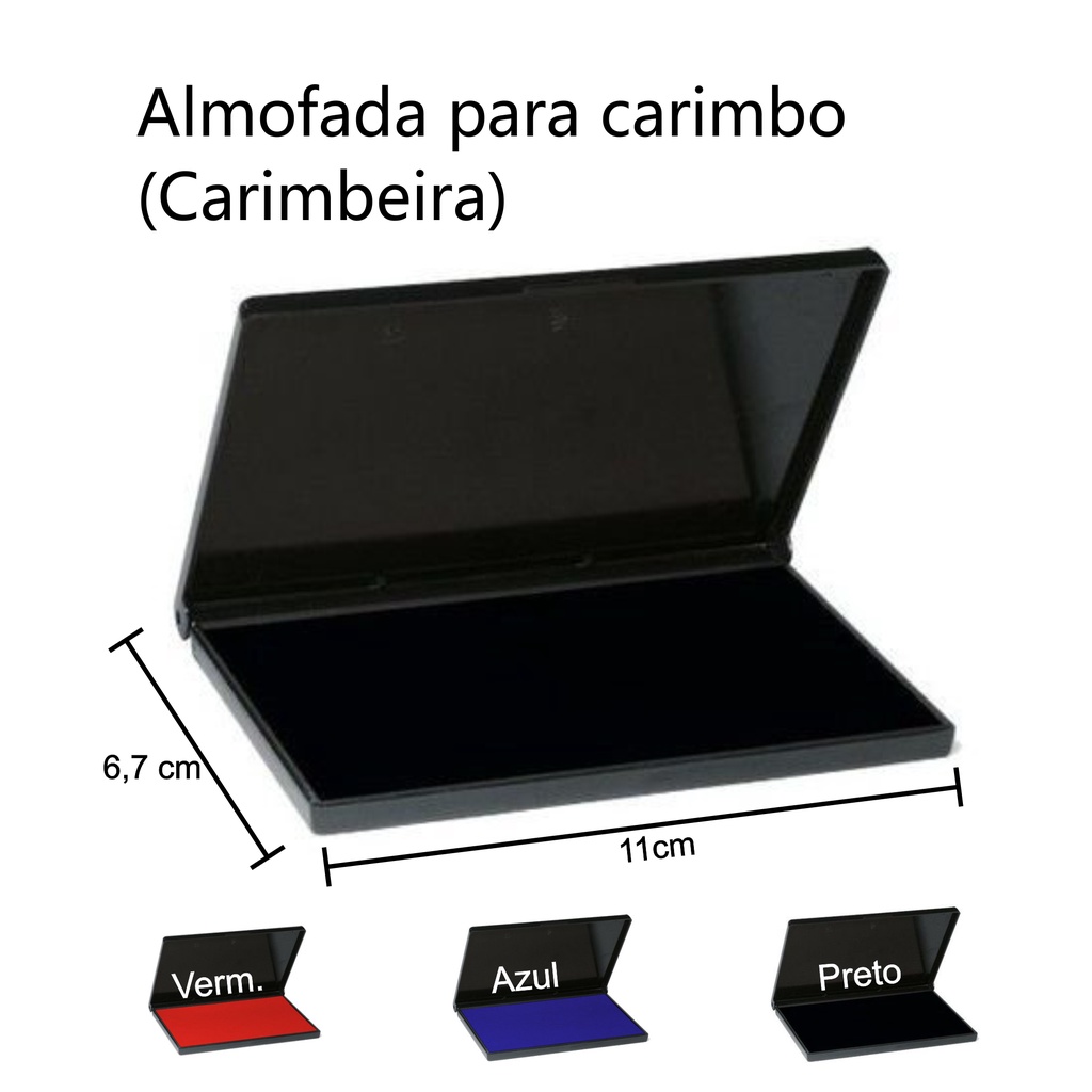 Almofada Carimbo Grande N3 c/ 3 Opções de Cores 11 x 6,7 cm | Shopee Brasil
