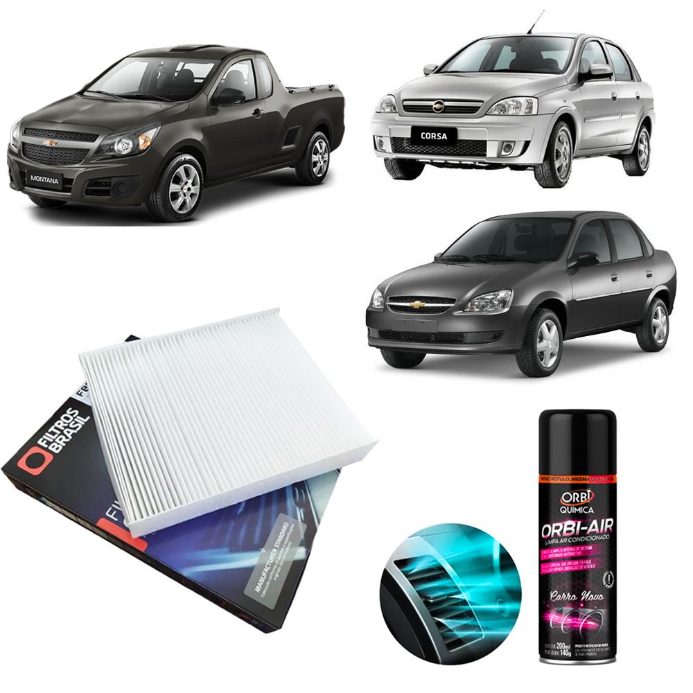 Filtro Cabine Ar Condicionado + Higienizador Corsa Montana