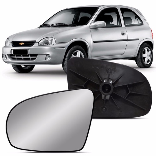 Subconjunto vidro e base retrovisor Corsa wind classic 94 95 96 97 98 99 2000 2001 2002 2003 2004 2005 2006 2007 2008