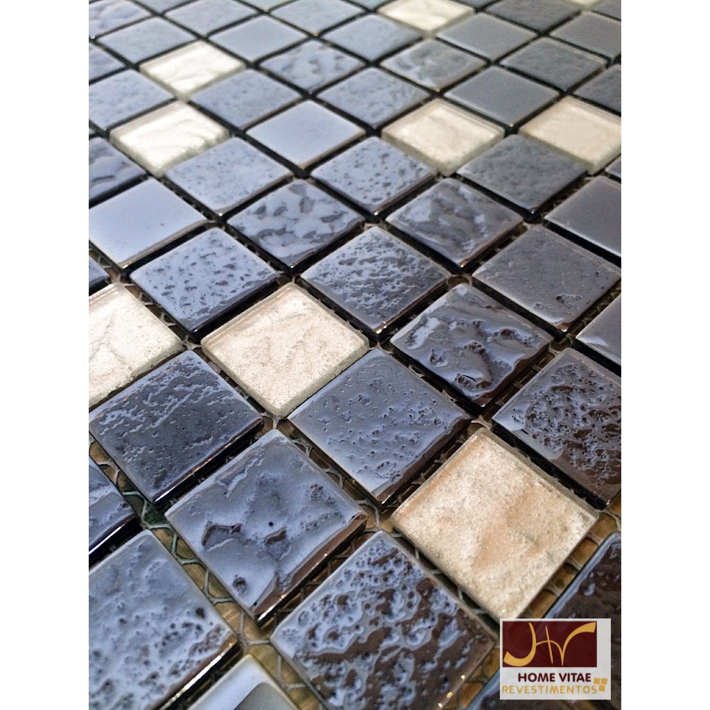 Pastilha De Vidro Cristal com Cristal Craquelado Azul Escuro