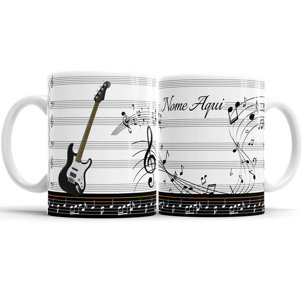 Caneca Musico Contra Baixo Personalizado com Nome
