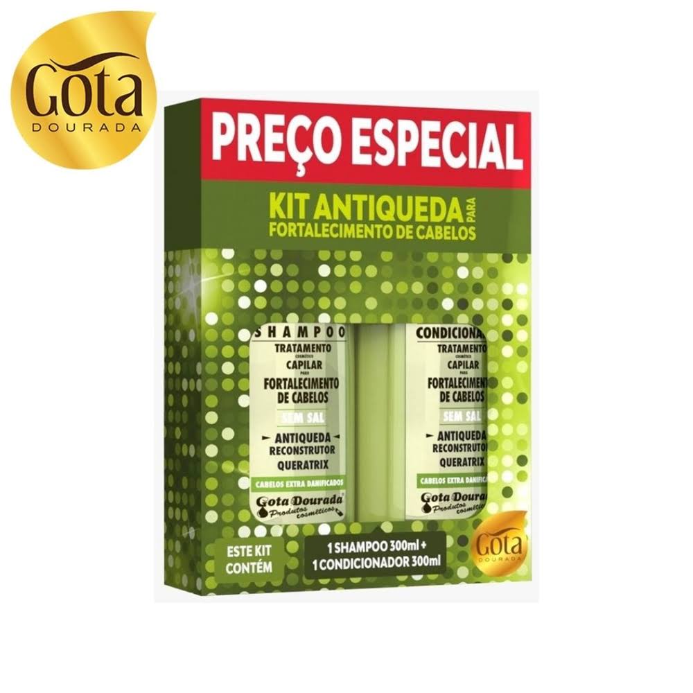 Kit Gota Dourada Shampo + Cond 300ml  Antiqueda