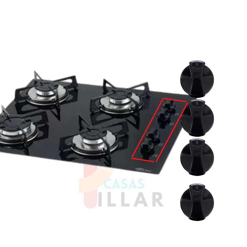 Botão Para Fogão Cooktop Fischer | 4 Peças| Original