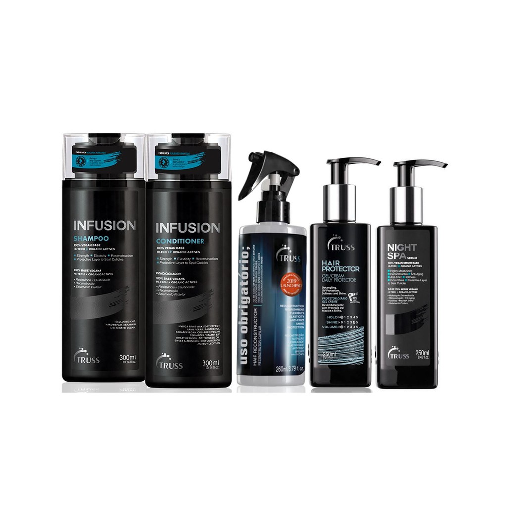 Truss Infusion Shampoo e Condicionador e Night Spa e Hair Protector e Uso Obrigatório