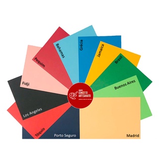 Papel Color Plus A4 180g 50 folhas + Papel Lamicote 250g 20 folhas - Cores Variadas