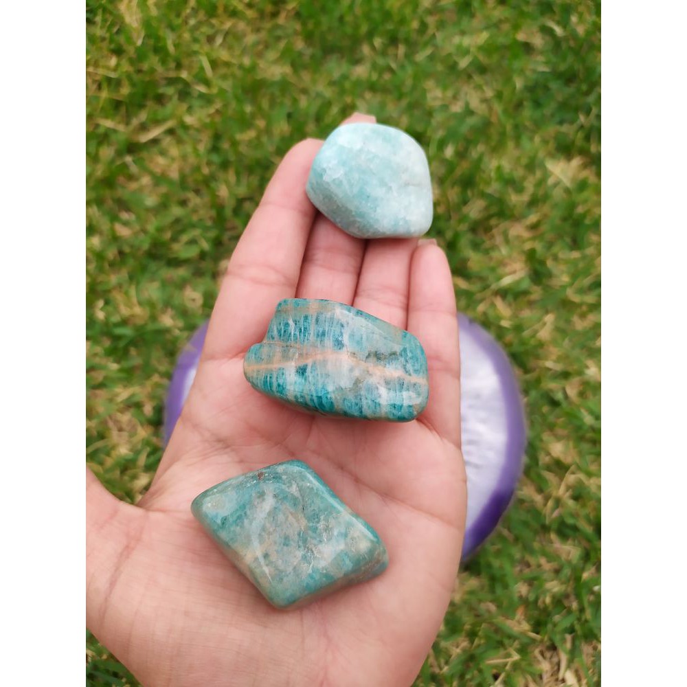 Pedra Rolada Amazonita – Esperança E Paz/pedra Natural/cristal/cristais/tarot/decoração