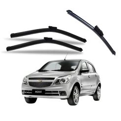 Kit Palheta Limpador Parabrisa Dianterio Traseiro Chevrolet Agile 2012 2013 2014 2015 2016 2017 2018