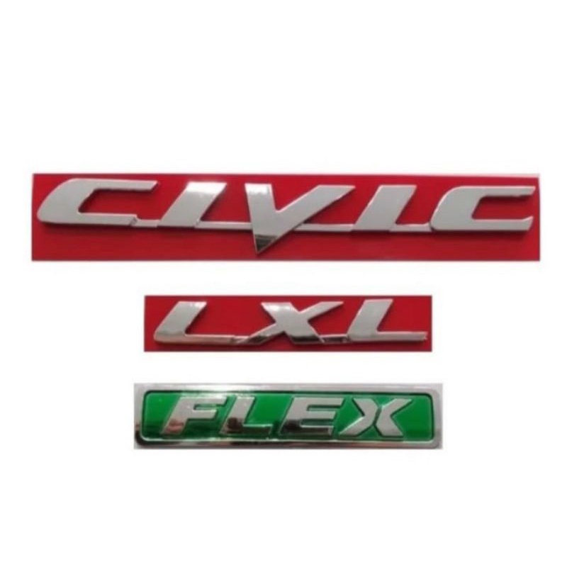 kit três peças emblema letreiro Civic mais lxl mais flex ano modelo 2007 até 2011 em Oferta na Shopee