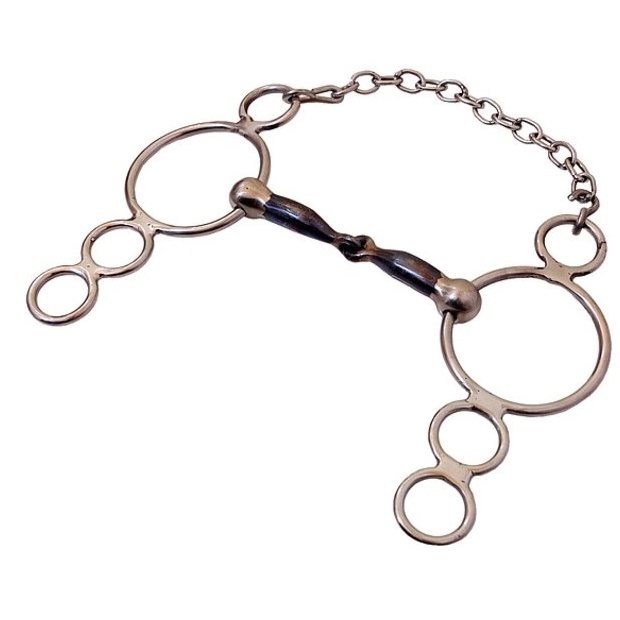 Freio Bridão Neco Inox 4 Argolas Bocal de Ferro em Oferta na Shopee