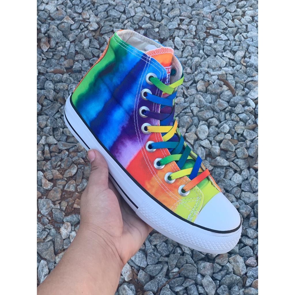 Tenis All Star Cano Alto Colorido Feminino Aproveite aqui | Shopee Brasil