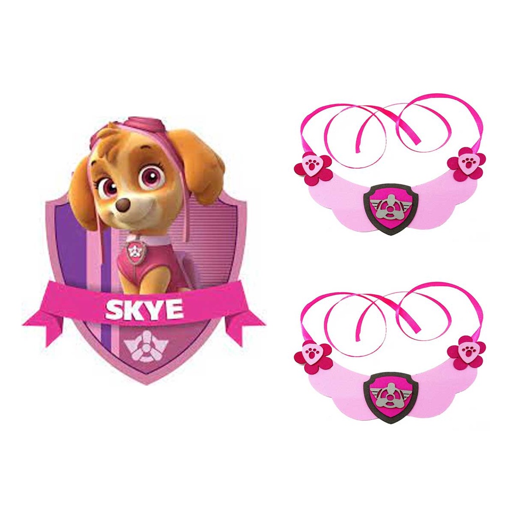 kit 10 gargantilha Rosa PATRULHA CANINA pet shop cão e gato