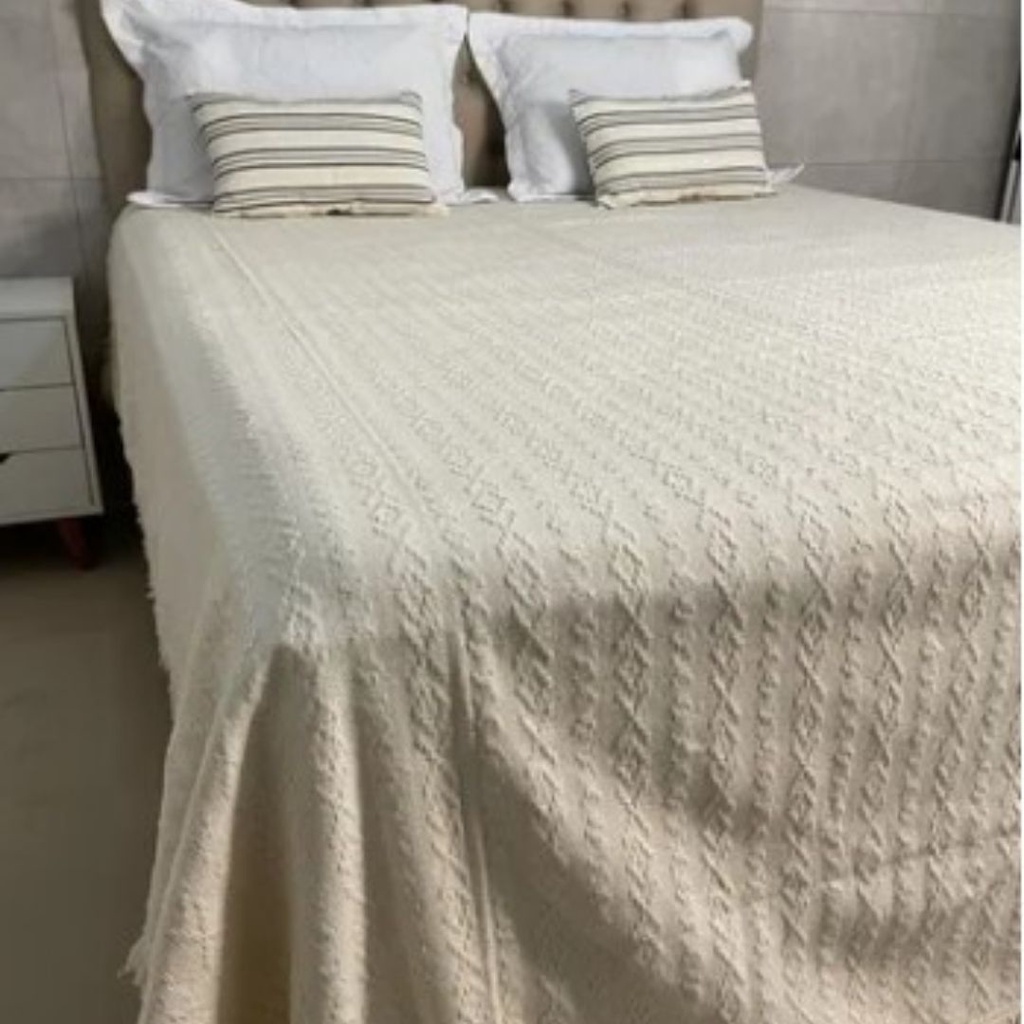 Manta Queen Cor Bege Cru Nude Cobre Leito 220x260 Decorativa Protetora Sofa Cama Posta Casal Algodao Ideia Presente Casal Cha de Panela Casa Nova Mae Esposa Mulher