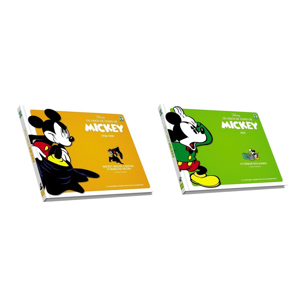 Kit: HQs Anos de Ouro de Mickey Mouse contra o Mancha Negra & Terror dos Mares Walt Disney Capa Dura