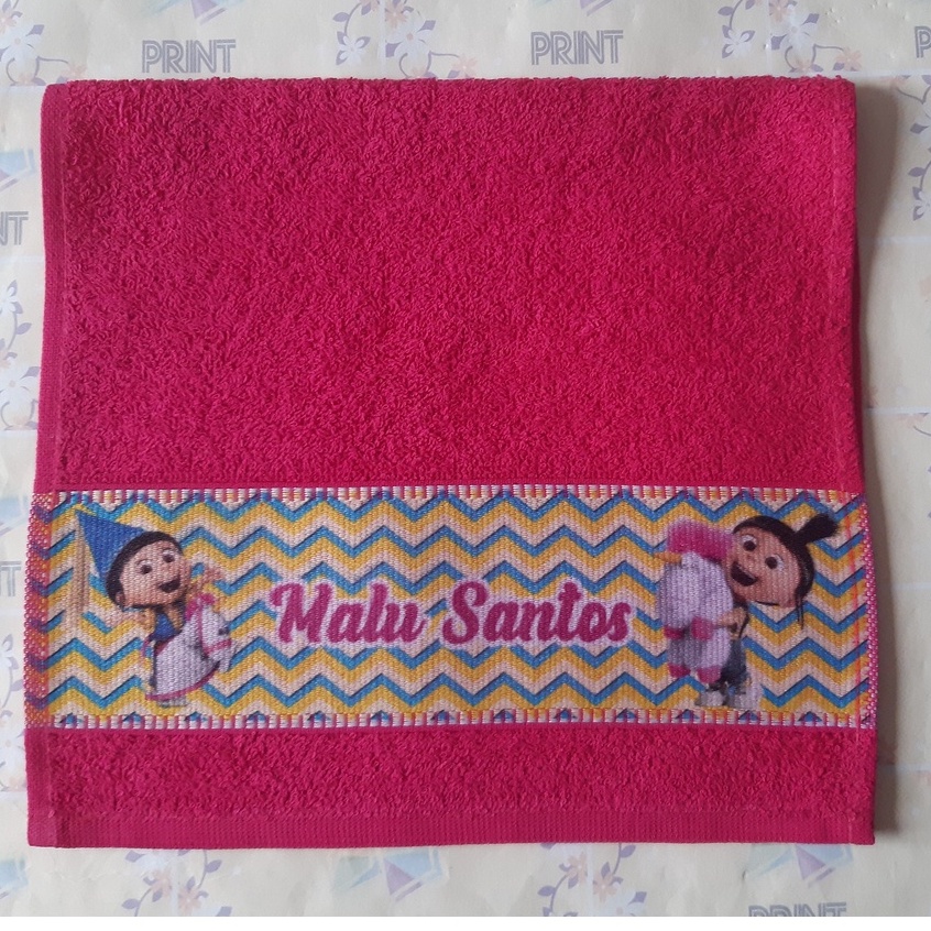 Toalhinha de Mão AGNES -  MEU MALVADO FAVORITO Personalizada COM NOME - Toalha de Boca Escolar Lavabo Infantil