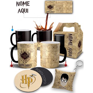 Caneca Mágica + Kit Personalizado Harry Potter com Nome em Oferta na Shopee