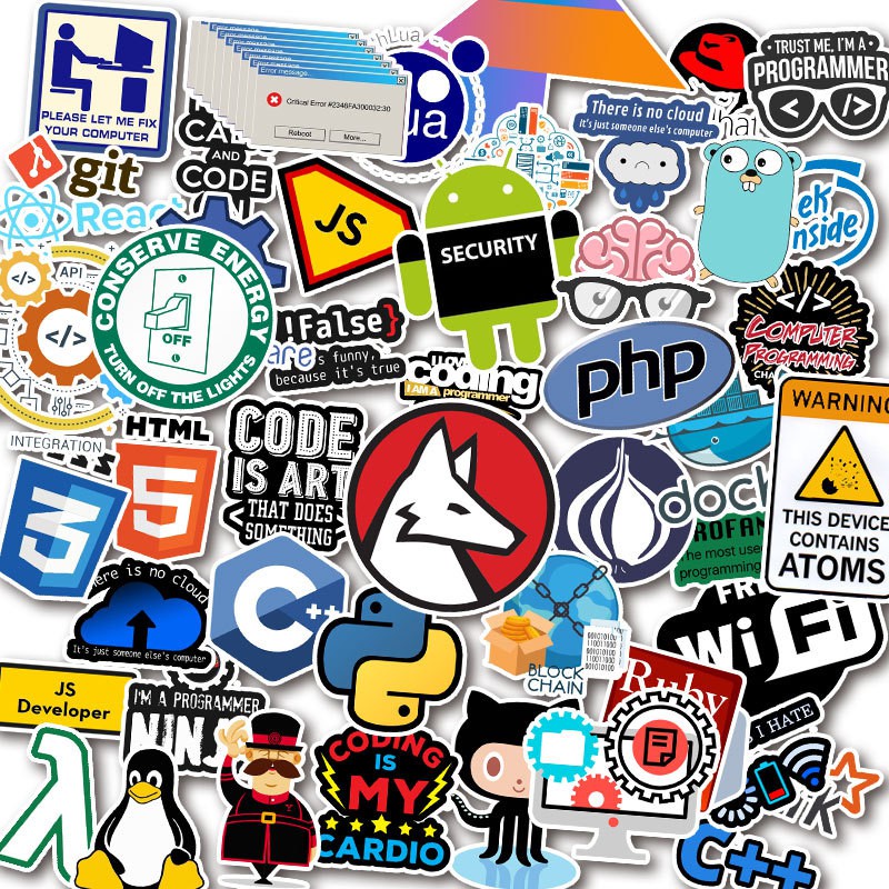 105pcs Programador Adesivo Decalques Para Laptop Java C # + , Adesivos De Programação De Ritmo Desenvolvedores , Codific