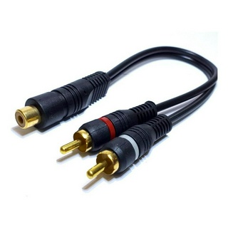 Cabo Rca Y 2 Machos 1 Fêmea Tech One Conector Banhado Ouro