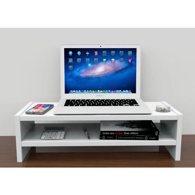 Suporte Base Monitor Duplo Ergonômico Postado Rápido 100% Mdf Branco, Preto