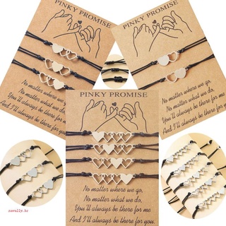 nava 2/3/4 Pcs Melhor Amigo Pulseiras Cera Amizade Irmã Combinando A Distância Coração Para Adolescentes