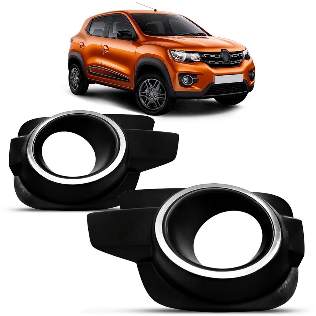 Moldura Farol Milha Kwid 2017 2018 2019 2020 Preto Friso Com Furo em Oferta na Shopee