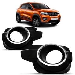 Moldura Farol Milha Kwid 2017 2018 2019 2020 Preto Friso Com Furo