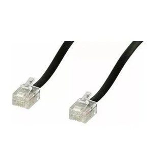 Fio de Telefone RJ 11. Tamanho: 3,0 Metros. Cabo pronto para conectar a linha telefônica em aparelhos de telefone, fax, 