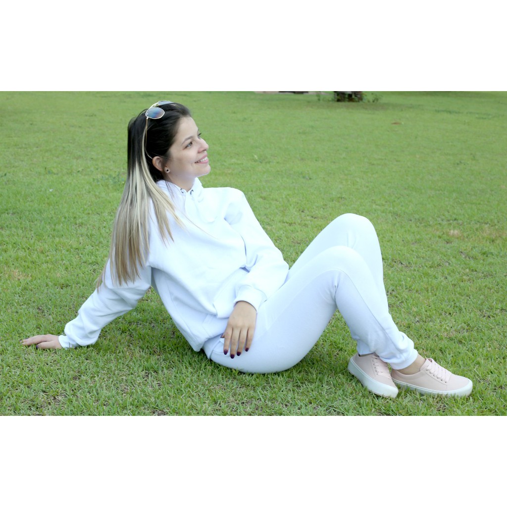Conjunto Moletom Feminina Masculino Blusa + Calça Esportiva