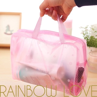 Estojo De Cosméticos Transparentes Floral Pvc Impermeável Portátil Para Viagem