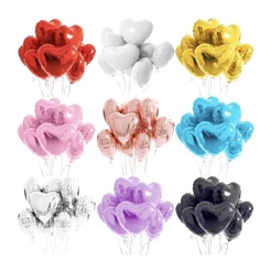 kit 2 Balão Coração Metalizado 23 cm Número 9 “ Polegadas Para Festas Casamentos Namorados Mães (CHOCO)