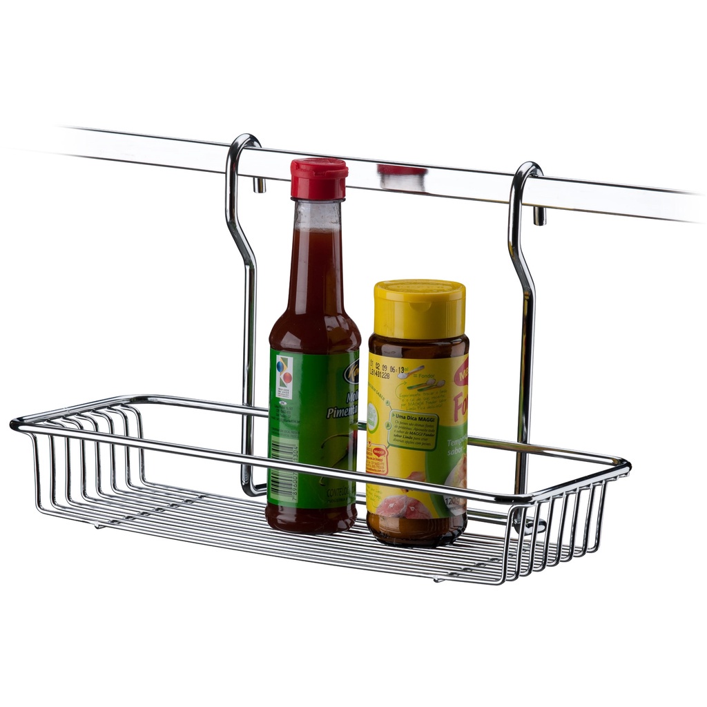 Suporte Porta Tempero Condimentos Prateleira Acessório Para Barra De Parede Cozinha - 2403 Future