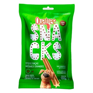 Snack Quatree Sticks Para Cães Raças Médias e Grandes Menta - 100g em Oferta na Shopee