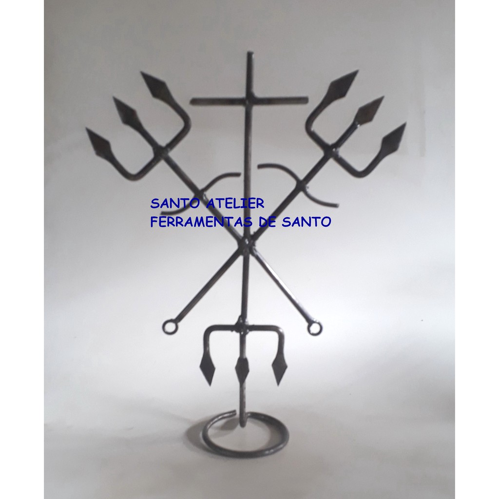 Exu Tranca Ruas Das Almas Assentamento Ferramenta Ponto ferro Exu 37 Cm