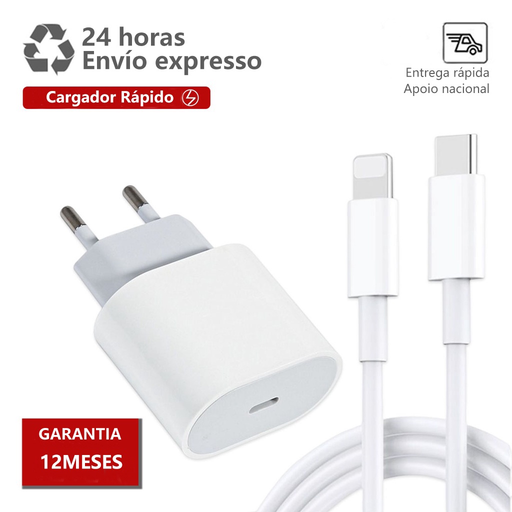 Para iPhone Carregador Rápido Pronto Estoque 5/12/20/35 Watt USB-C Energia Adaptador Com Cabo PD Compatível 6/7/8/X/11 13/14 Pro