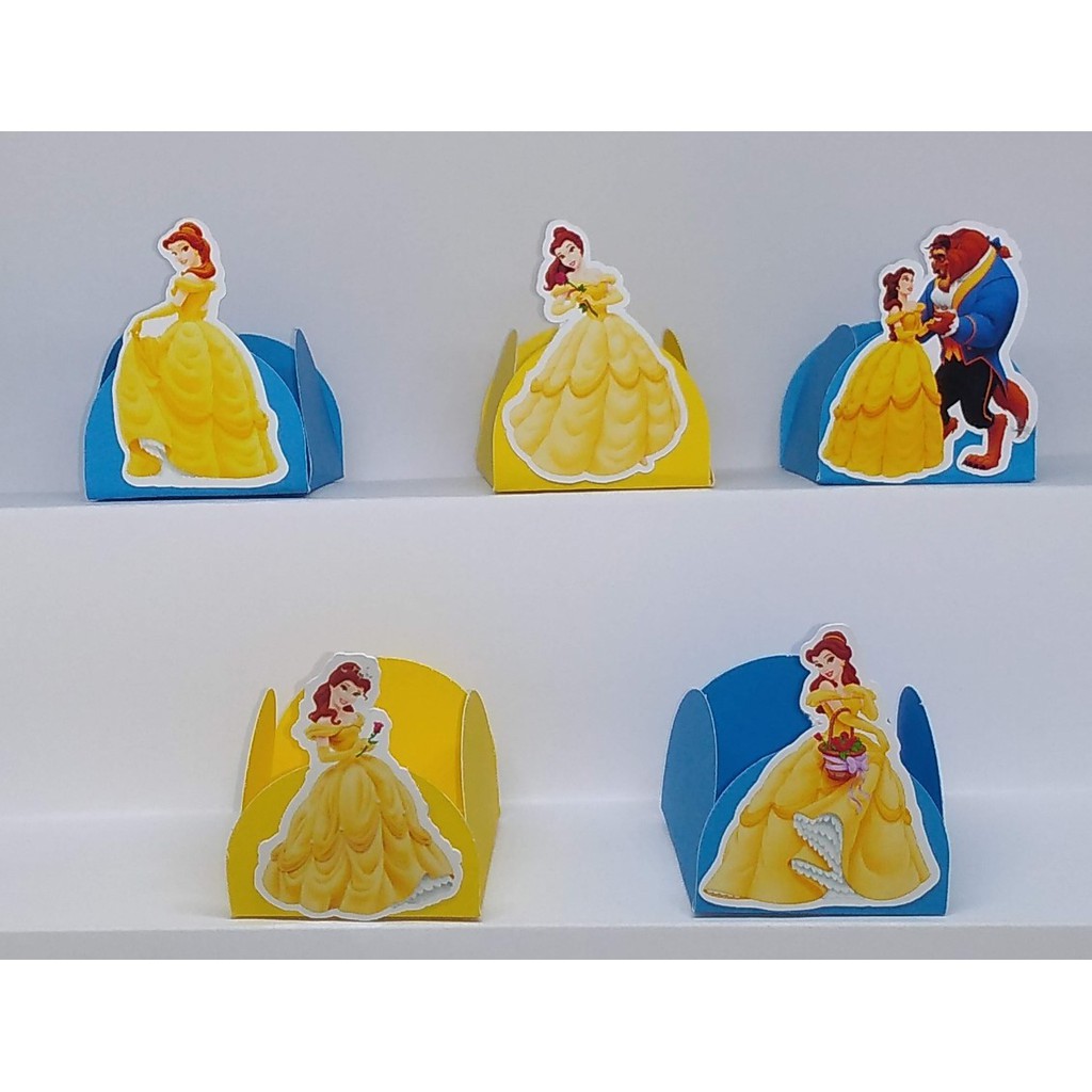50 Forminha Para doce decorada com aplique  - A Bela e a Fera