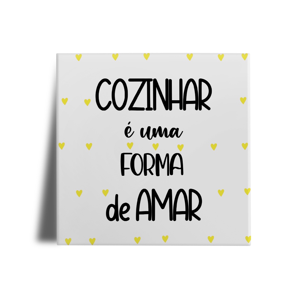 Azulejo Decorativo Cozinha - Cozinhar é uma Forma de Amar em Oferta na Shopee