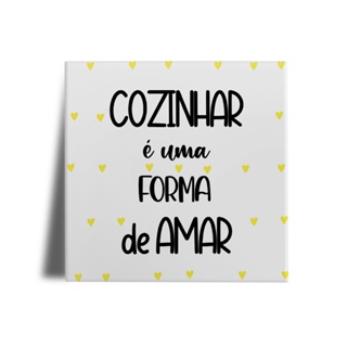 Azulejo Decorativo Cozinha - Cozinhar é uma Forma de Amar em Oferta na Shopee