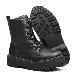 Coturno Bota Botinha Falcucci Feminina Blogueira Plataforma Militar Promoção