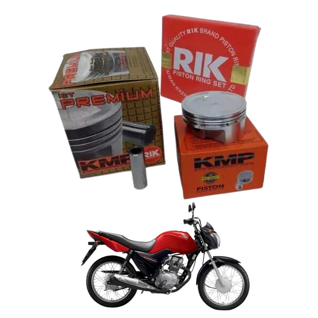 Pistao Kmp Aneis Rik 65mm 0,50 Cg Titan 150cc Para 190 Cc em Oferta na Shopee